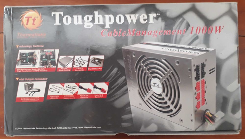 Fonte de alimentação – Thermaltake Toughpower Cable Management 1000 W – W0132 - Active PFC