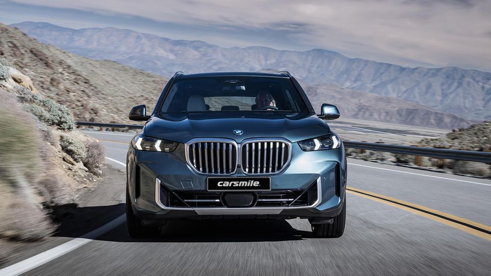 BMW X5 niebieskie od przodu