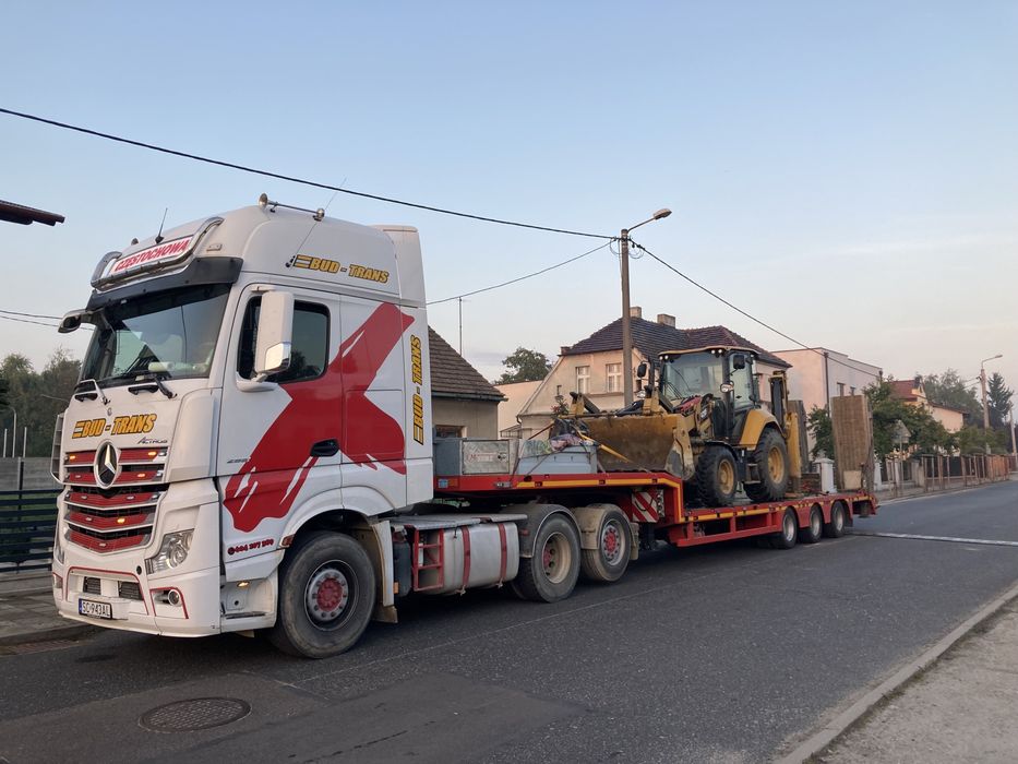 Transport niskopodwoziowy, maszyn, koparek, pomoc drogowa, holowanie