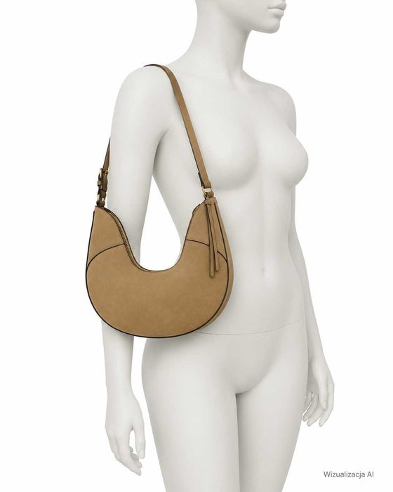 H&M beżowa torebka na ramię U-shape 1289639004