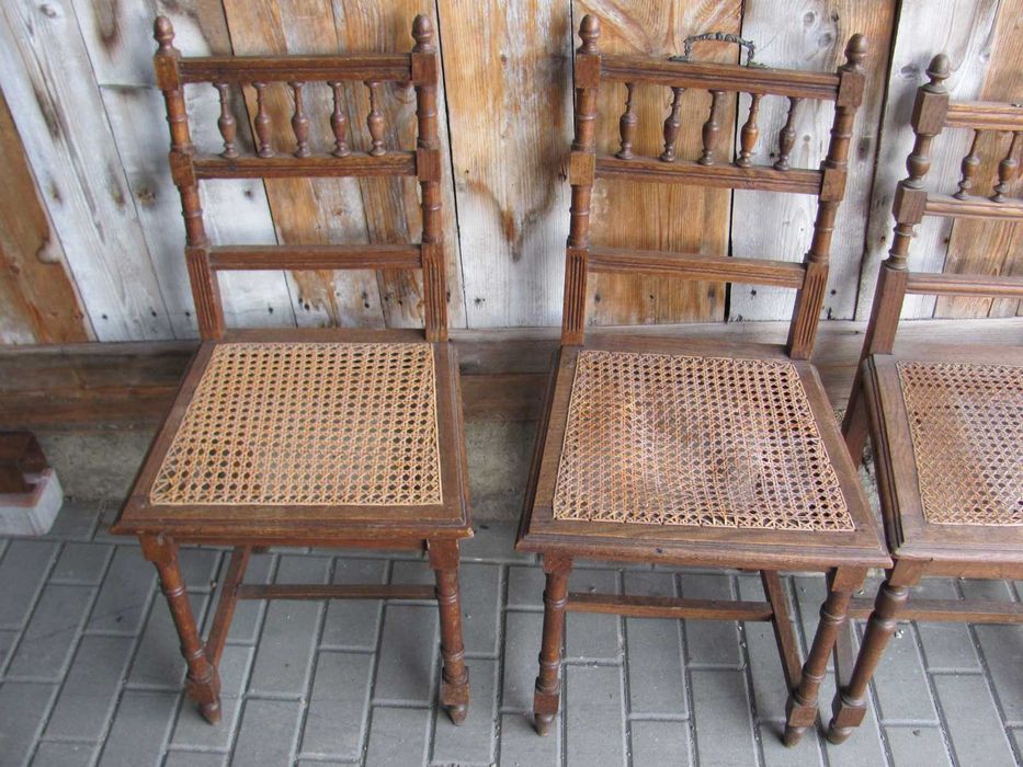 STARE KRZESŁA - Antyczne - 4 sztuki - Komplet - PRZEDWOJENNE ORYGINAŁY