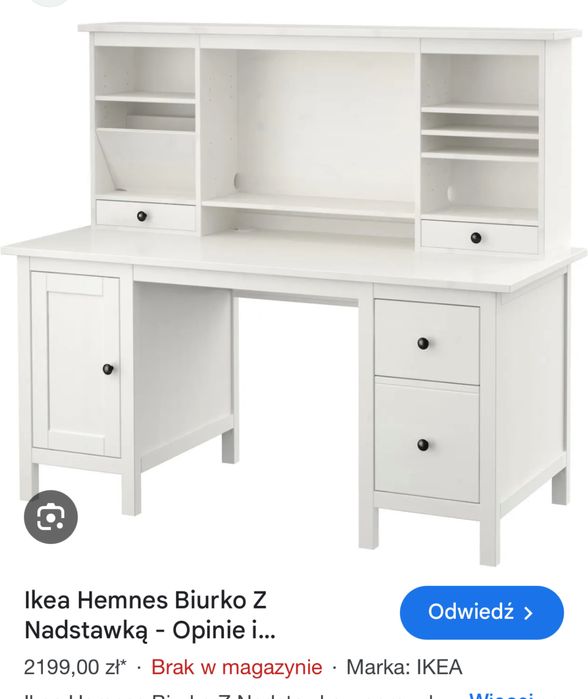 Biurko ikea hemnes z nadstawka