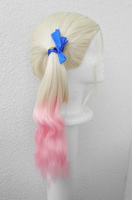 Suicide squad blond peruka z dwoma kitkami wig cosplay Harley Quinn