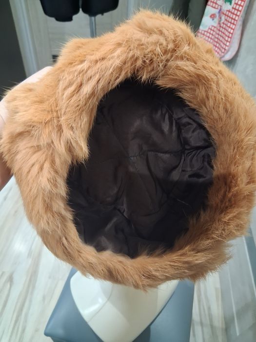 Czapka ruda z naturalnego futerka
