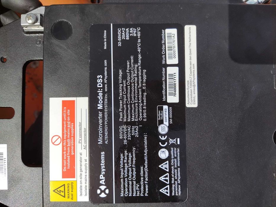 2 x Inversor APSystems QS3 de 860VA510455459978291204