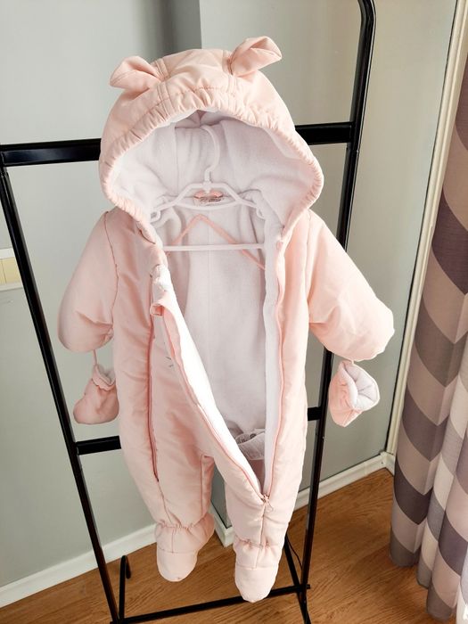 Kombinezon zimowy haftowany z uszkami Ergee 4-6 miesięcy 68cm