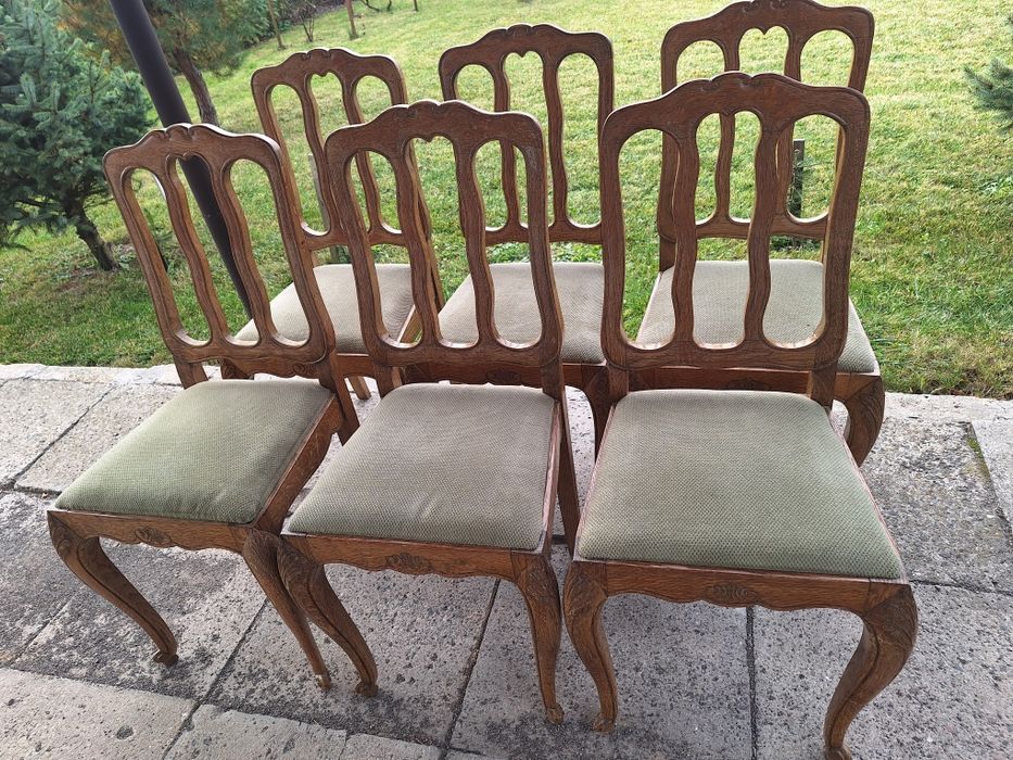 6 krzesła dębowe stylowe różne