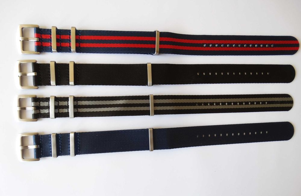 Nylonowy pasek do zegarka NATO 20mm 22mm BluShark długi XL jakość