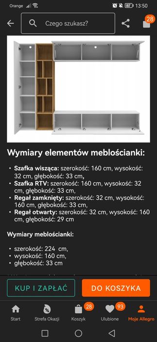 Meblościanka, meble do salonu