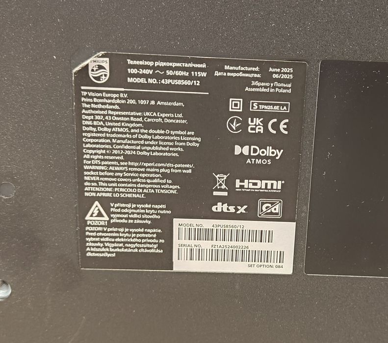1167/26  Telewizor Philips 43PUS8560 SmartTV