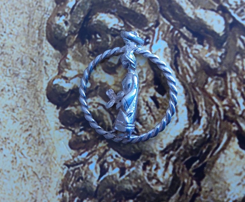19326#Pendente signo virgem em prata 925% peso 3,9 grs com contraste