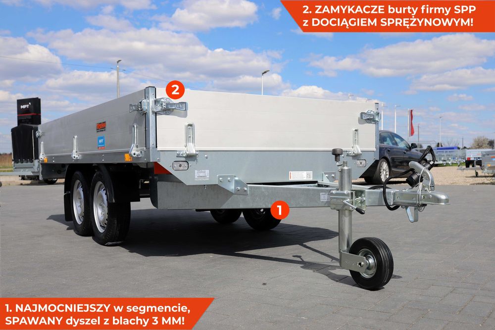 Przyczepka samochodowa 302 x 151 koła pod spodem Nowa Neptun NORDICA Przyczepa lekka Nordica Elite N7-302 2 kps ELITE [GN293] koła pod spodem skrzynią