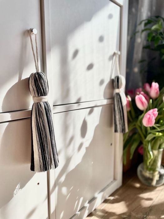 Chwost XL frędzle zawieszka boho makrama girlanda eko Korale breloczek