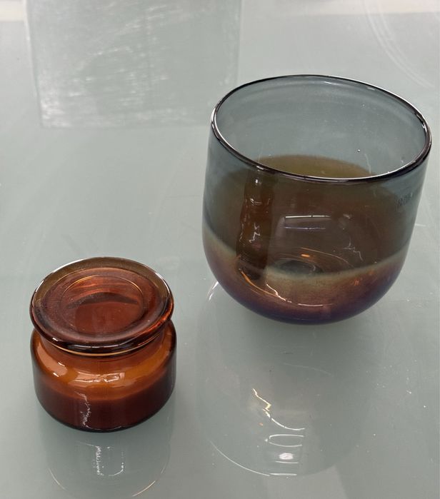 Peca drcotativa em vidro queima velas com a vela incluida.