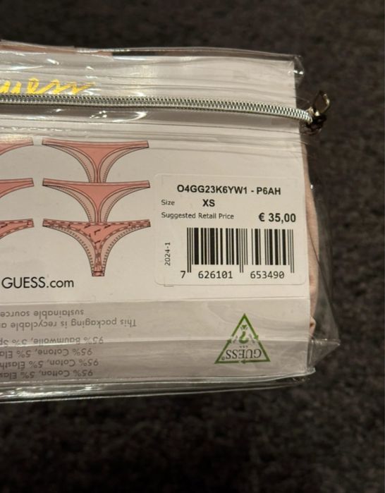 Zestaw stringów GUESS 3-pack, różowe, nowy - rozmiar XS