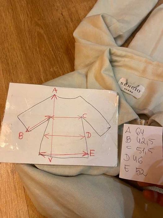 L xl sergio donna lekka kurtka krem ecru len linien kolnierzyk