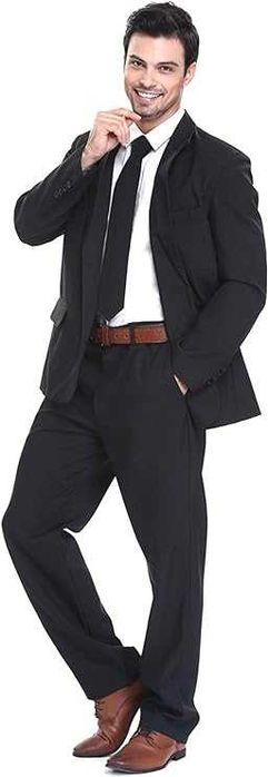 Nowy garnitur męski / marynarka / spodnie / krawat /czarny "M" !3207!