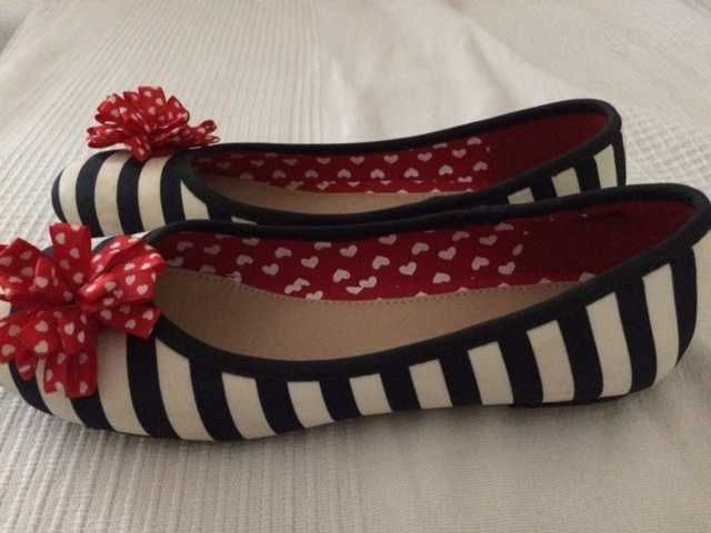 Baleriny w paski rozmiar 36