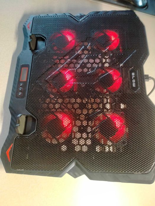 Podstawka Chłodząca pod Laptopa do 17' Gamingowa-Duża-LED-HUB-2xUSB