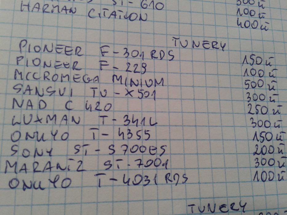 PIONEER ,LUXMAN ,Onkyo ,Nad, tunery radiowy stereo , zestaw
