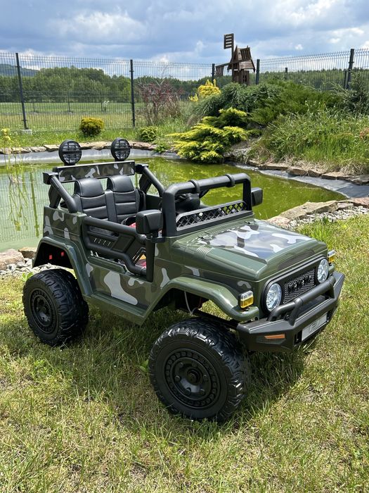Auto na akumulator Jeep Dżip samochód TOYOTA FJ 4X4 SKÓRA KOŁA EVA LED