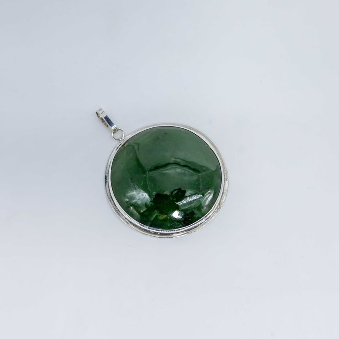 Wisiorek kamień Nefrytsrebro pr. 925ręcznie wykonany 1/10