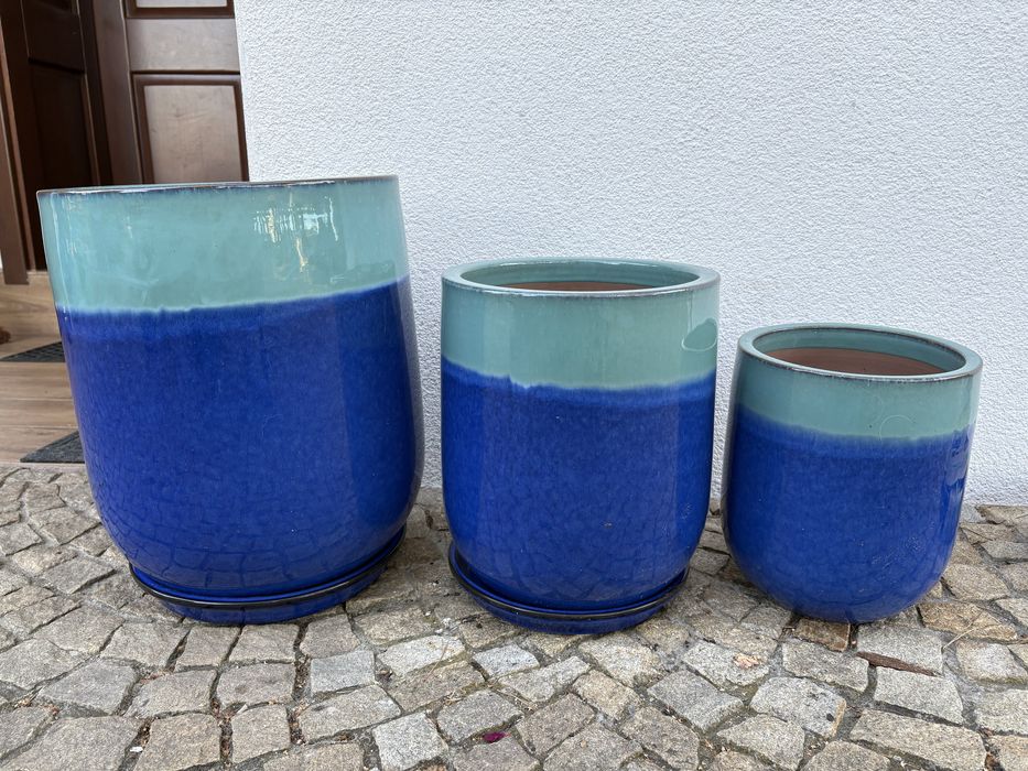 Donice szkliwione ceramiczne 3szt