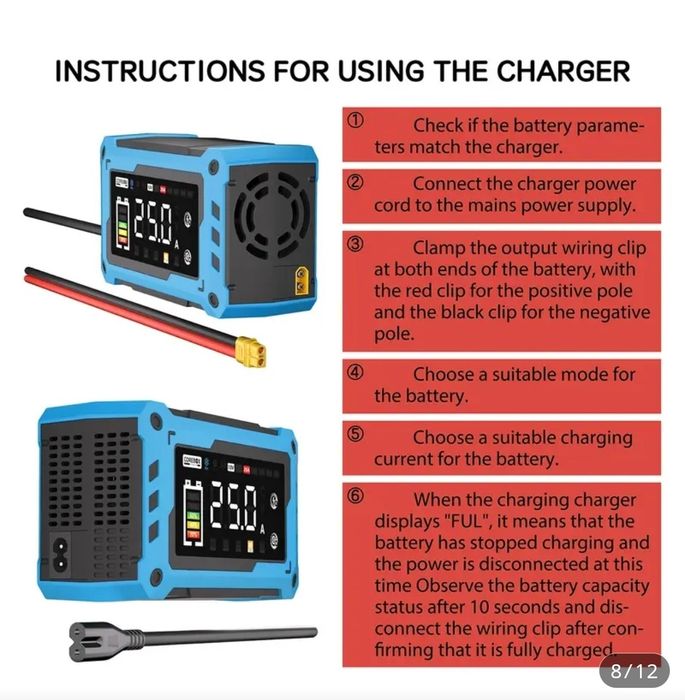 25А Зарядний пристрій COREBOX Power 12V 25A / 24V 10A + чохол