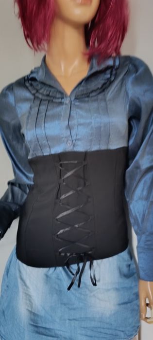 Nowa, koszula damska z gorsetem w stylu gotyckim lub anime