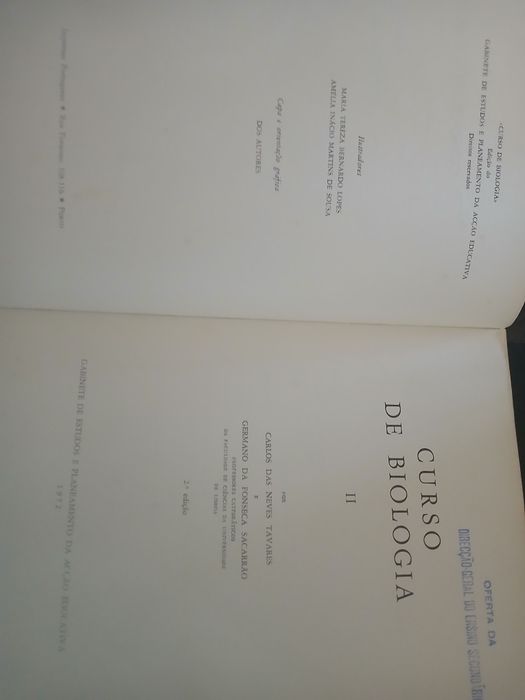 Curso de biologia i e II, Carlos das Neves Tavares, germano da Fonseca