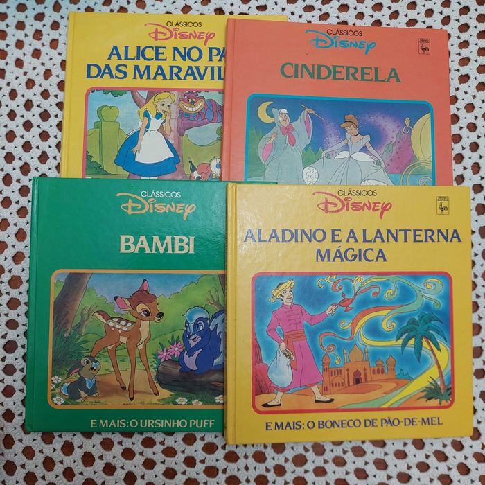 Aladino, Cinderela, Bambi, Alice no país das maravilhas