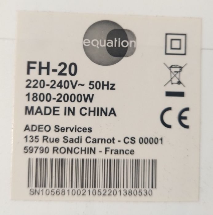 Termoventilador aquecedor Equation
