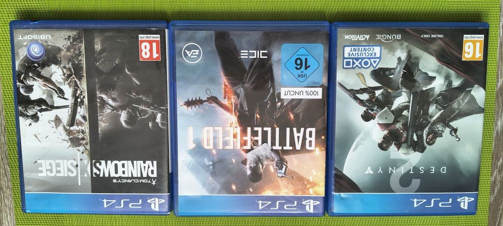 Battlefield 1 : Destiny 2 : Tom Clancy’s: Rainbow Six Siege. Цена за 3 диска.