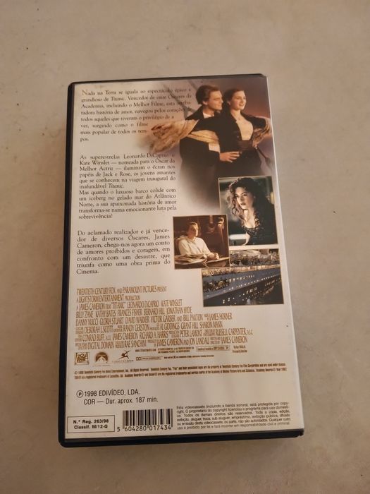 Cassete VHS Titanic (1998) Edição Oficial Edivídeo