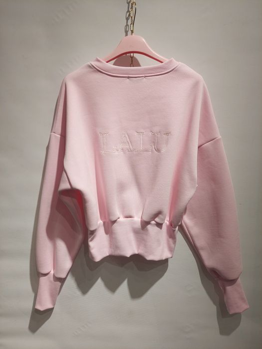 LALU Nowa bluza damska pudrowy róż oversize – rozmiar uniwersalny 
Pię