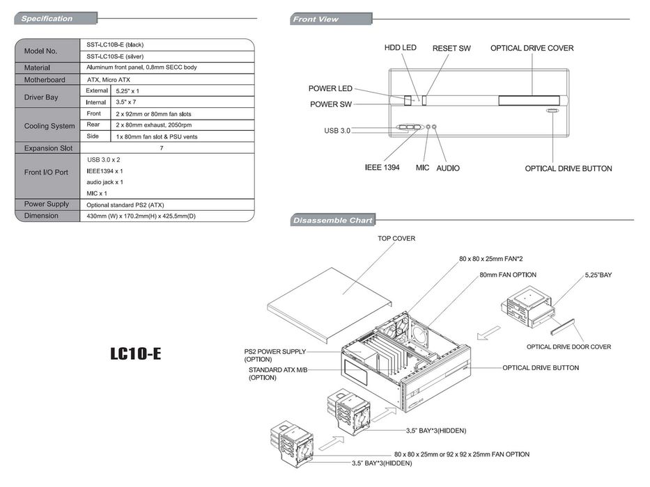 Тихий HTPC SilverStone LC10-E / i7-3770 / ASUS / Noctua