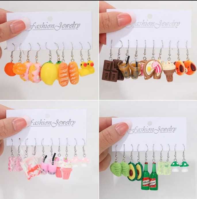 Conjunto de Brinco de comida/objetos fofo único NOVO ENVIO GRÁTIS