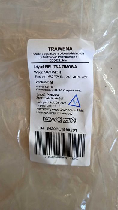 Bielizna zimowa wz507T/MON M