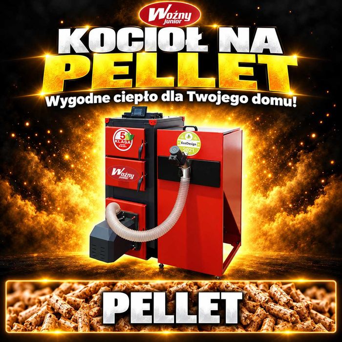 Kocioł piec c.o. na pellet 24kW 5 klasa ecodesign gratis pompa dostawa 0zł