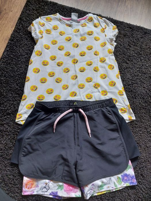 Krótkie spodenki szorty F&F 146/152 t-shirt