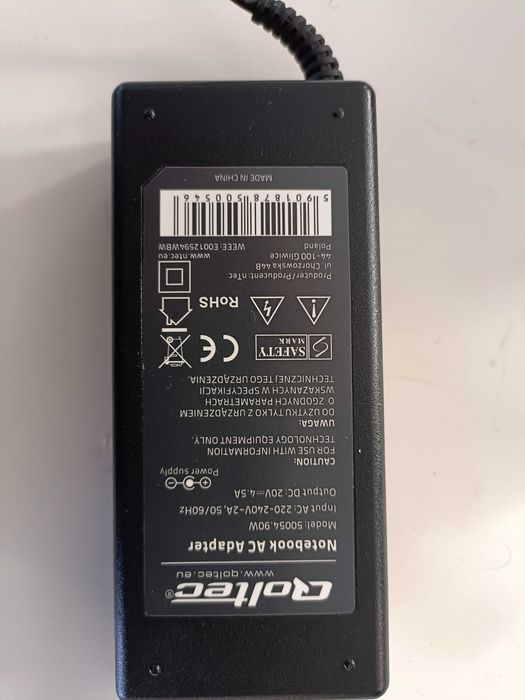 Zasilacz do laptopa Lenovo Qoltec 20V 4.5A 90W slimtip