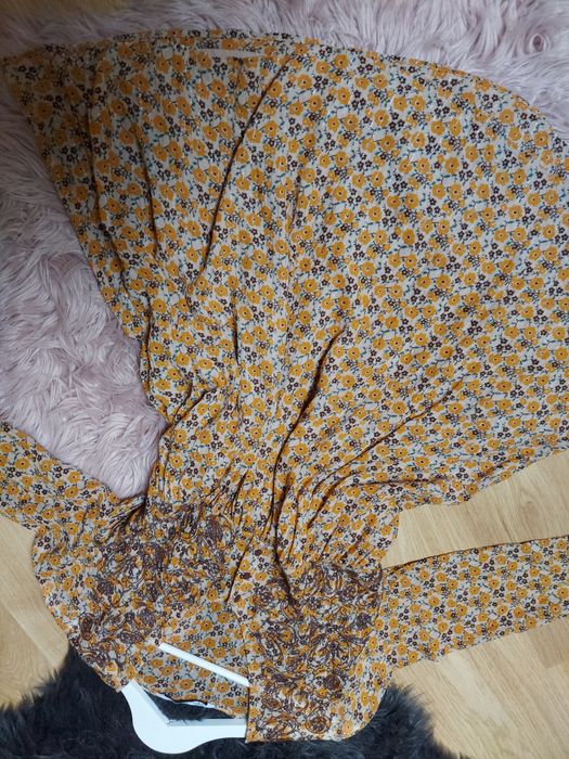 Nowa Sukienka mini z haftem boho hafty kwiaty Zara XS/S