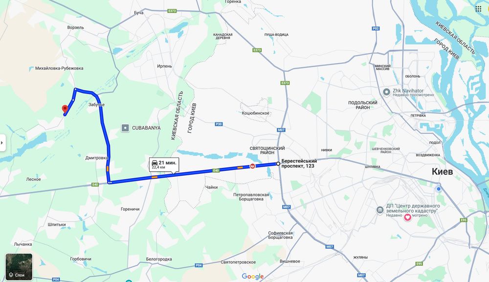 Продаж ділянки від 10 га Михайлівка-Рубежівка житлова забудова 650у.о.