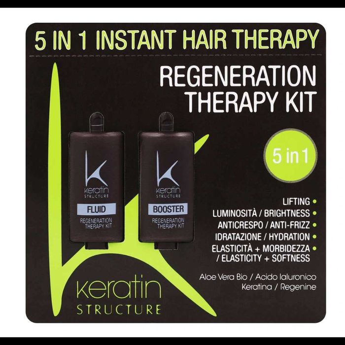 Keratin Structure Regeneration Zabieg Regeneracyjny Na Włosy 5w1 5 sztuk plus szampn 250ml