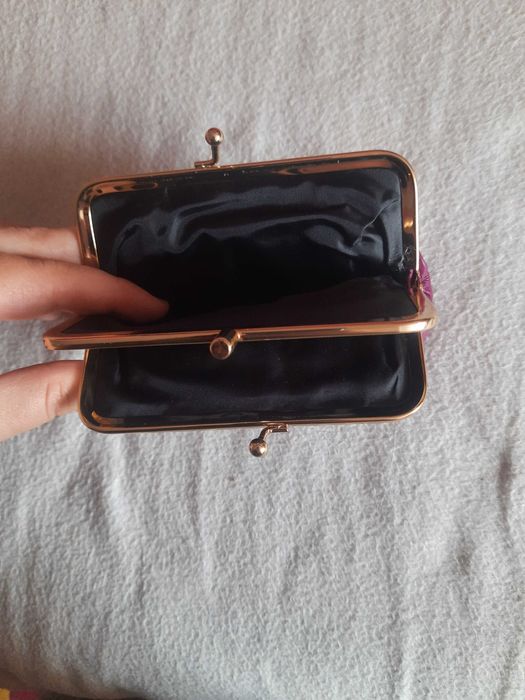 Portmonetka skórzana damska, piękny fiolet!