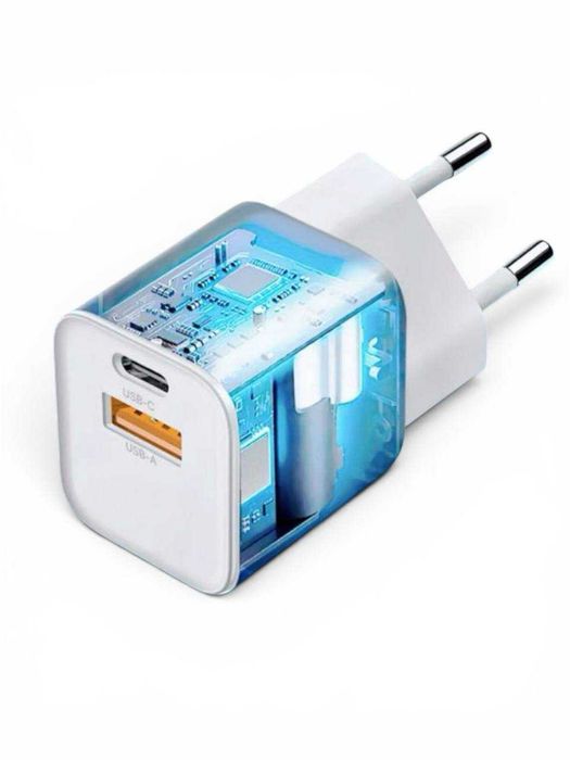 Швидка зарядка 20W Earldom ES-EU32C GaN USB-C + USB-A PD/QC3.0 для iPhone, Samsung, Xiaomi
