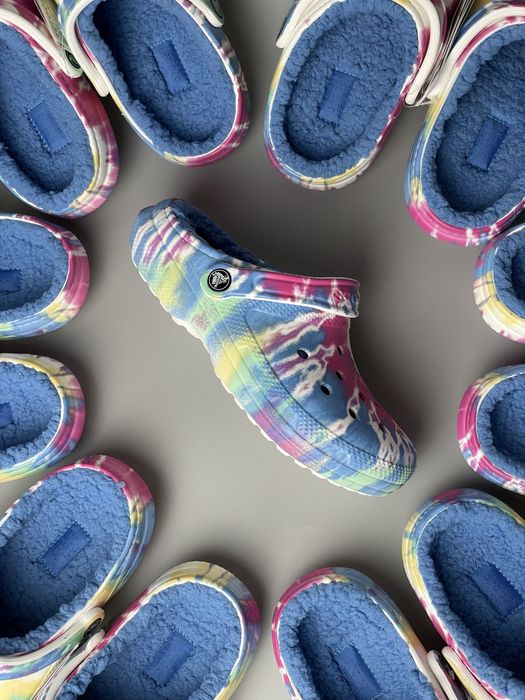 Тапочки, крокси Crocs Classic Lined Tie Dye Clog Оригінал! НОВІ