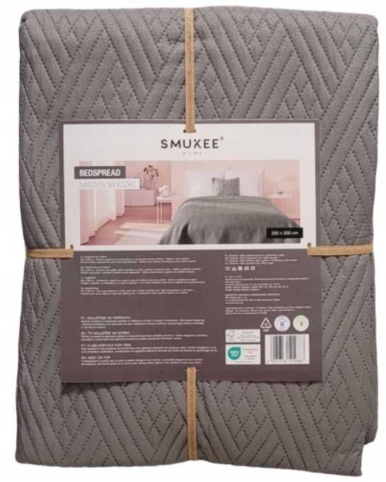 NARZUTA Dekoracyjna na łóżko Smukee HOME 220 X 200 SZARA