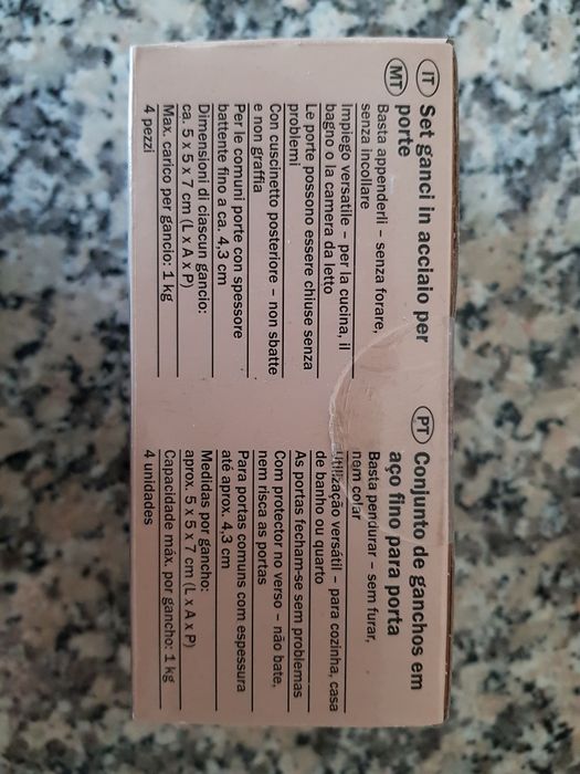 Conjunto 4 Cabides para Porta - Aço Inoxidável