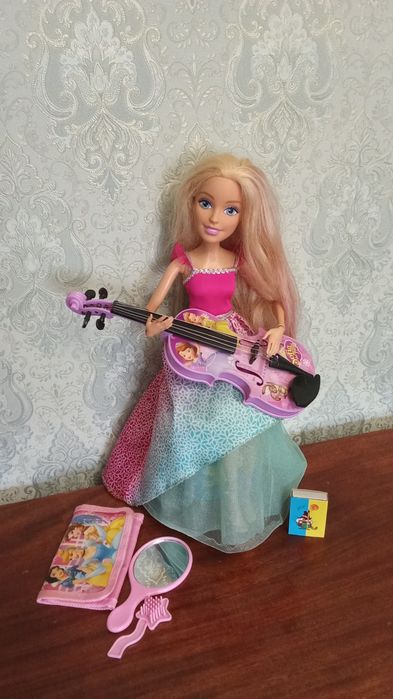 Кукла большая 44см  Barbie Mattel игровая подвижная с гитарой и аксессуарами